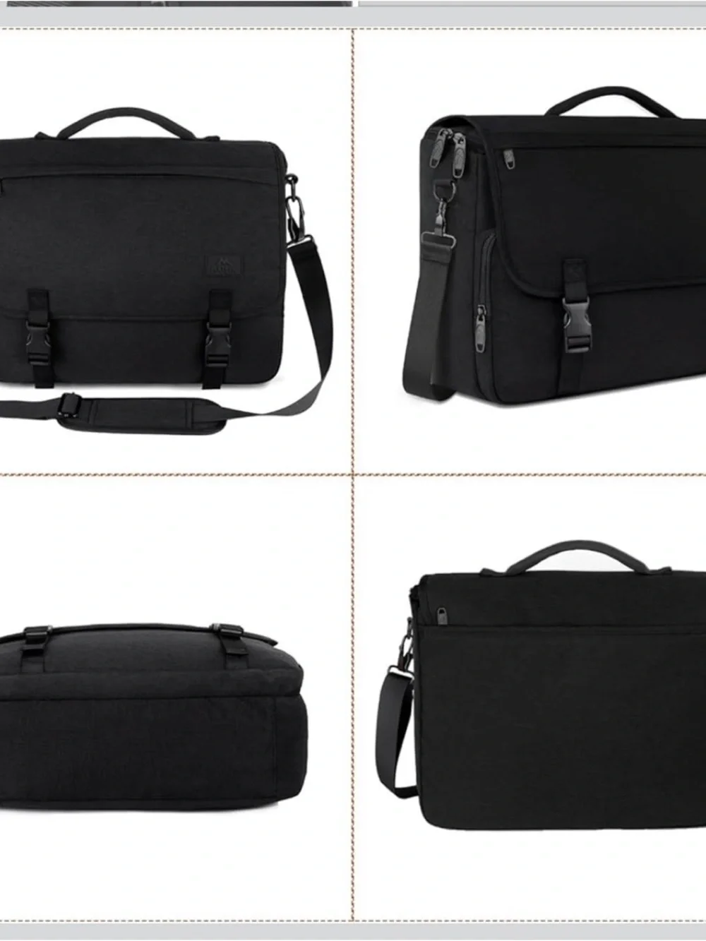 NWT Matein Messenger Crossbody Computer Bag Black 15.6